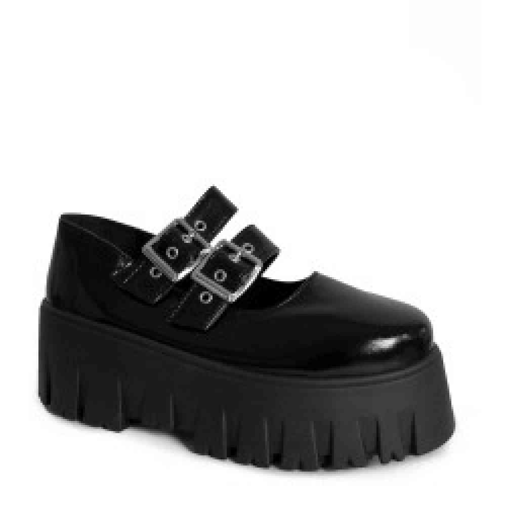 Altercore - Skarde Vegan Patent Chaussures basses - Noir